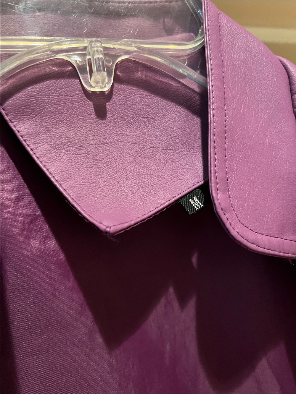 Purple Faux Leather Moto Jacket - Picture 7 of 8